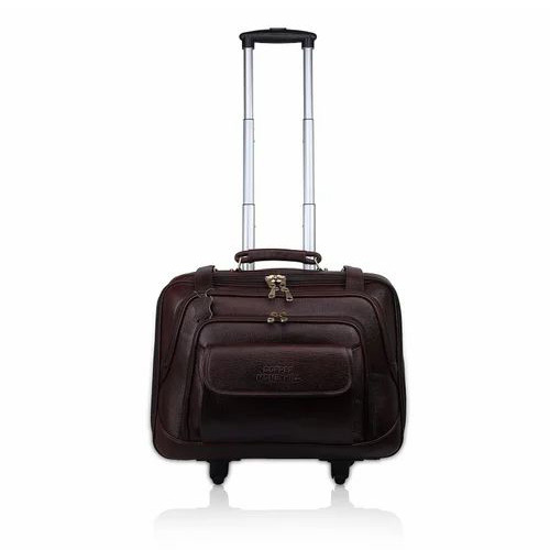 45 L Leather Trolley Bag