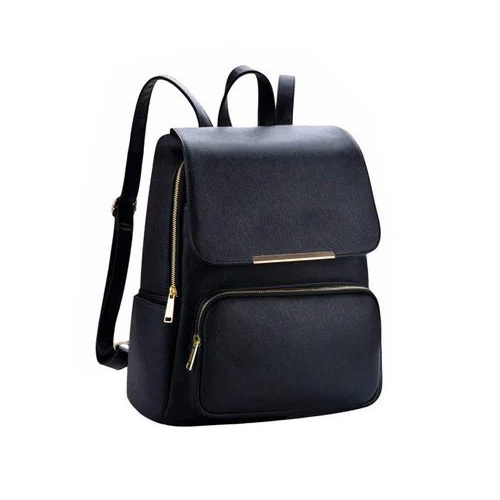 Black Leather School Bag