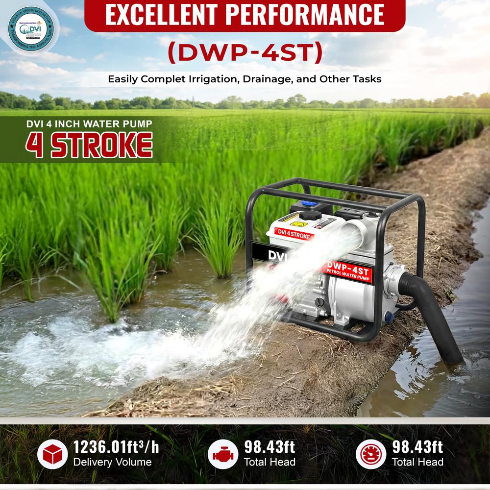 4 Inch Petrol Water Pump - Capacity: 48000 Ltr/hr