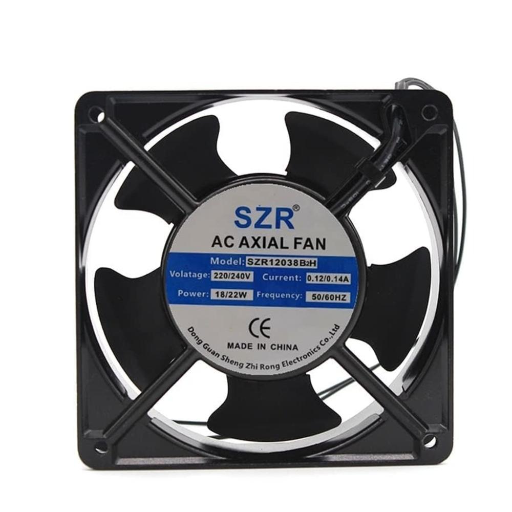 SZR SZR12038B2H 220/240V AC 0.12/0.14AA 18/22W DC Brushless 2800 RPM 12038mm 2Wire (Metal) Cooling Fan