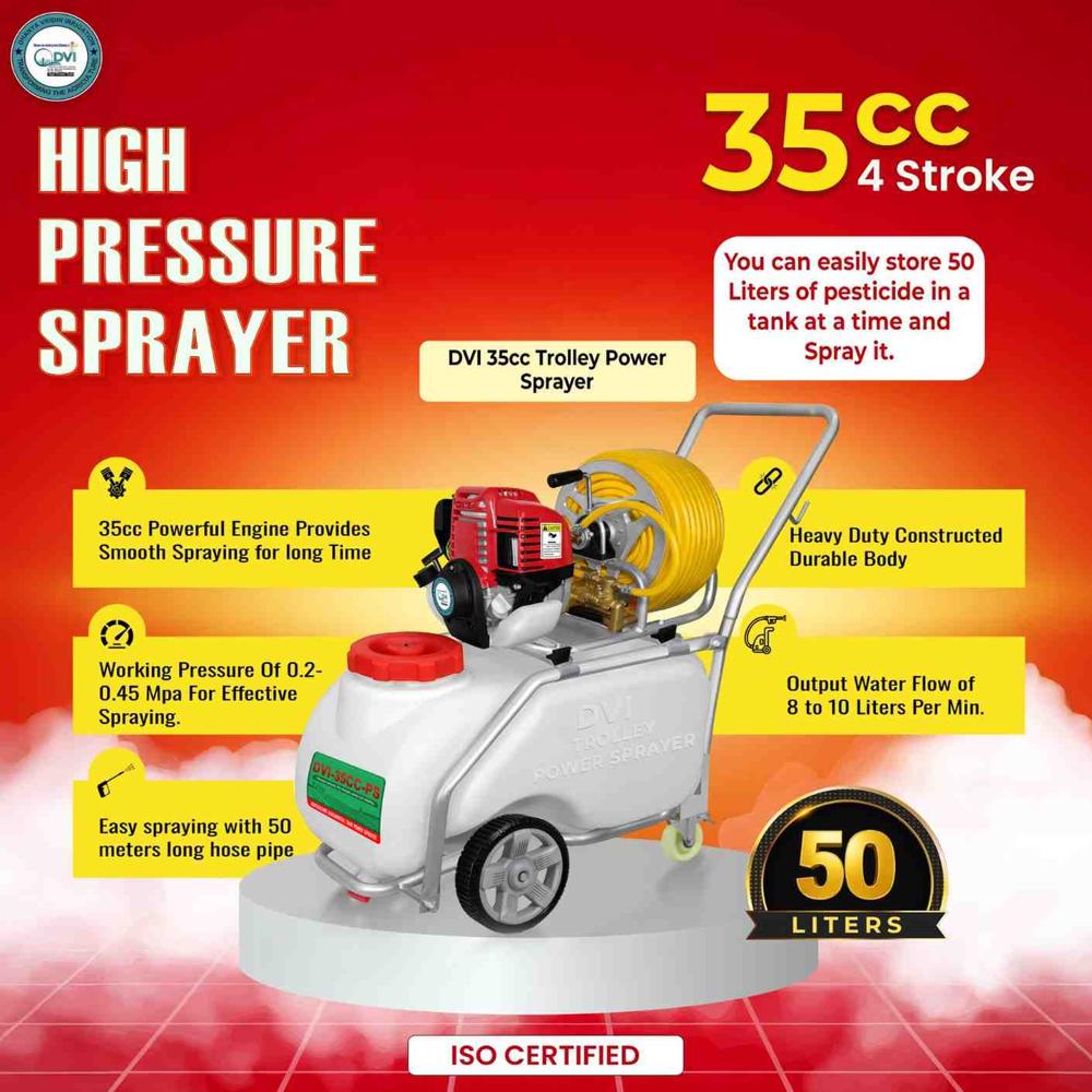 Trolley Power Sprayer 35cc - Capacity: 50 Ltr