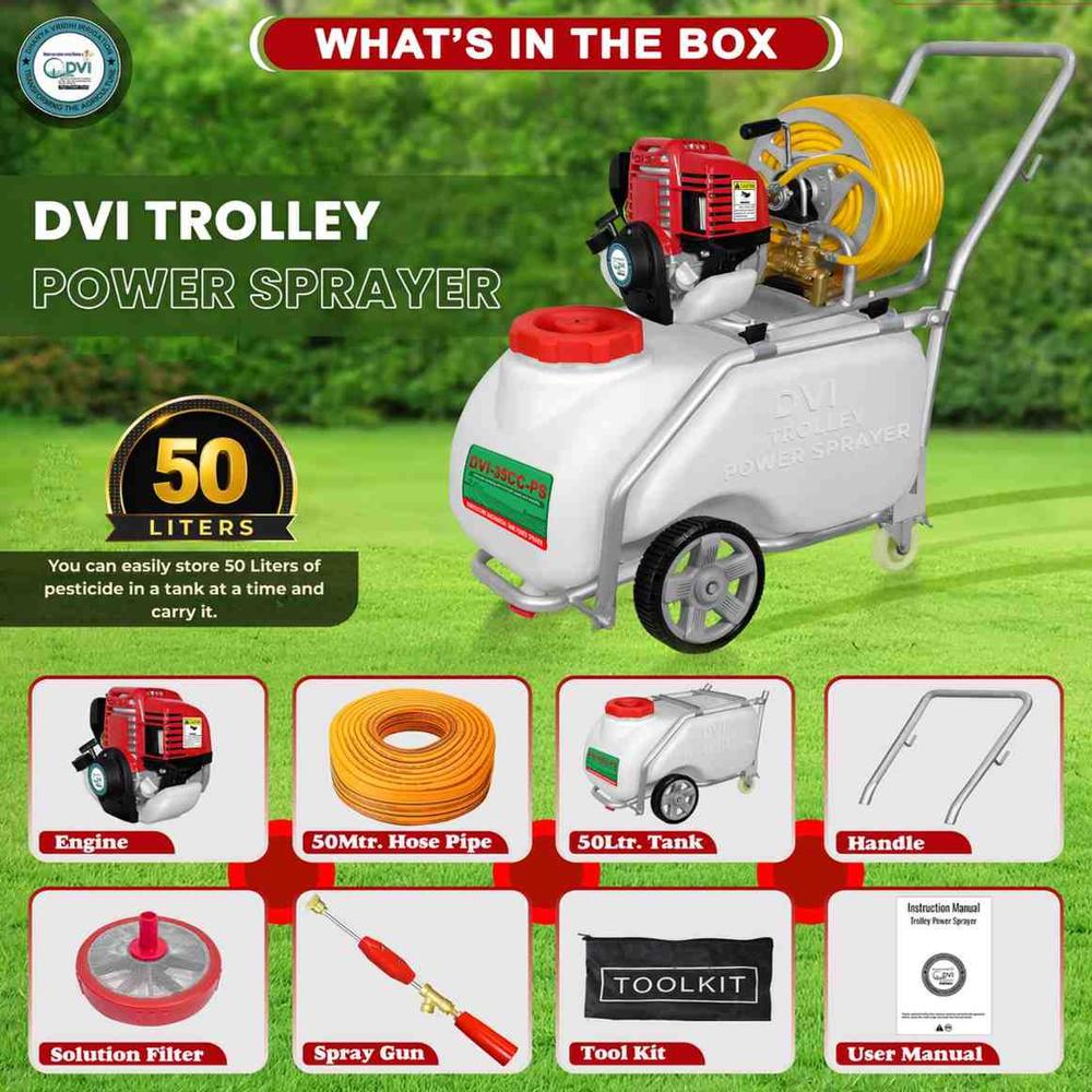 Trolley Power Sprayer 35cc - Capacity: 50 Ltr