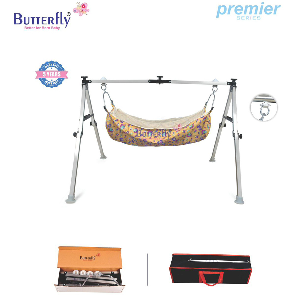 2Ft 2FSP NRI Sqr SS Square Folding Model Baby Cradles