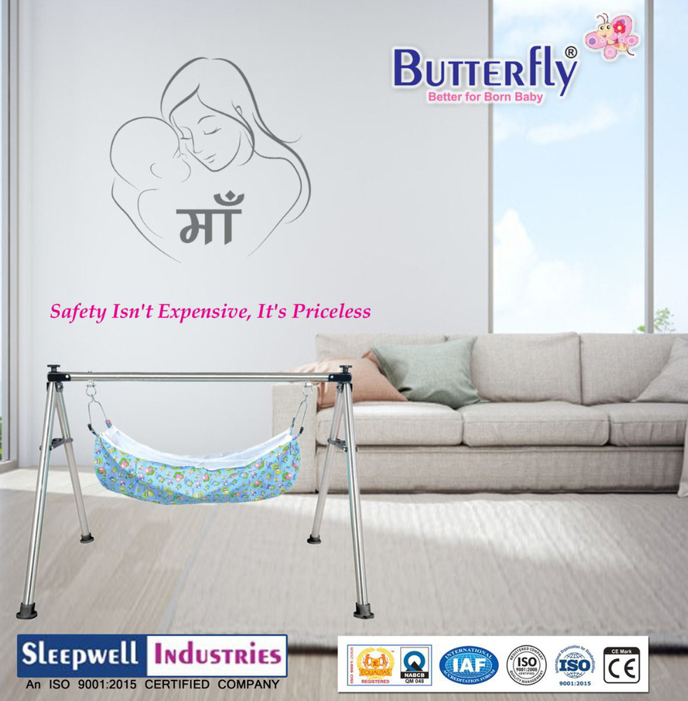 4ft Square folding SS Baby Cradles