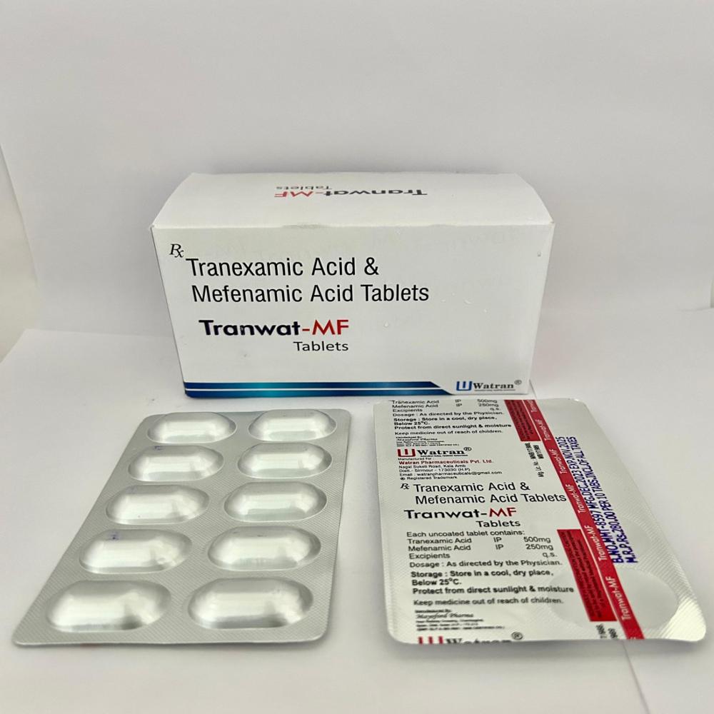 Tranexamic Acid I.p. 500mg + Mefenamic I.p.acid I.p.250mg - Brand Name: Tranwat-mf