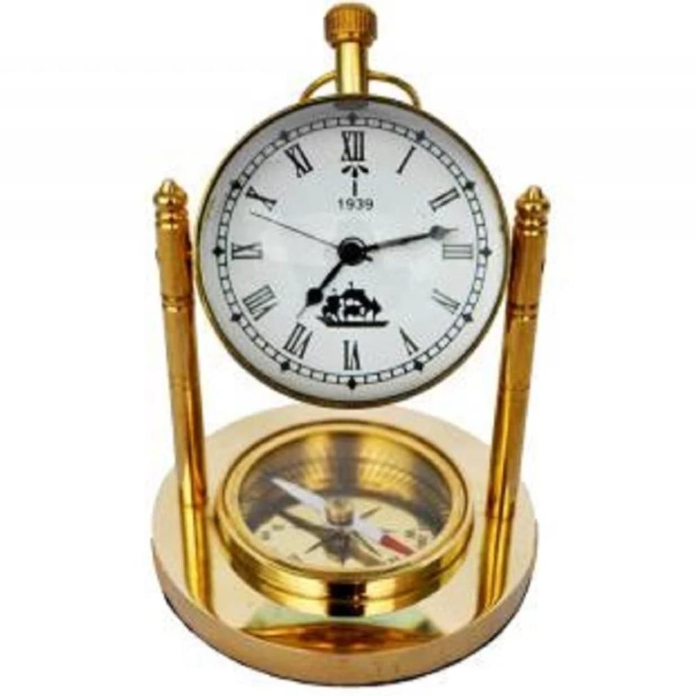 Brass Table Clock - Size: 2.4 Inches
