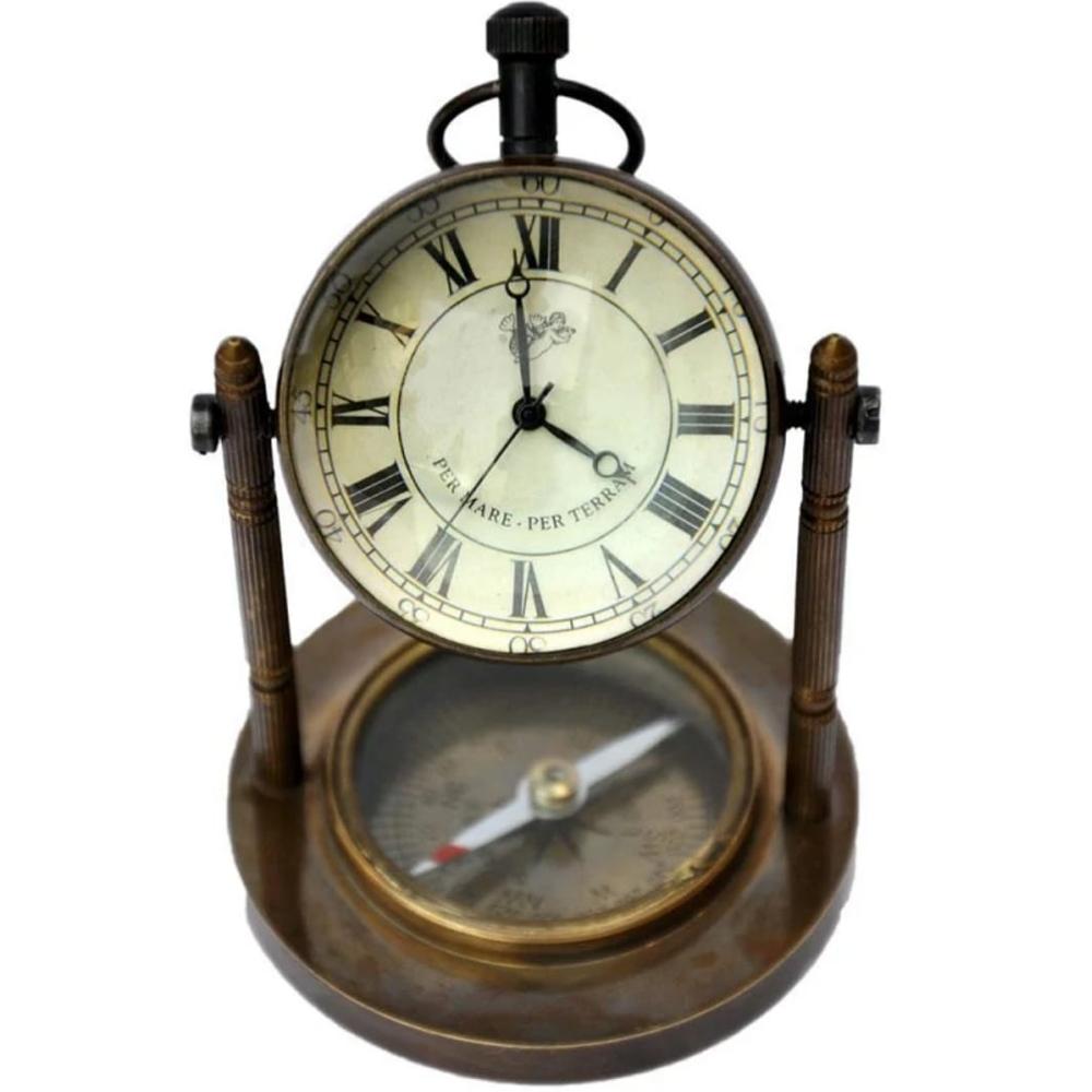 Brass Table Clock - Warranty: No