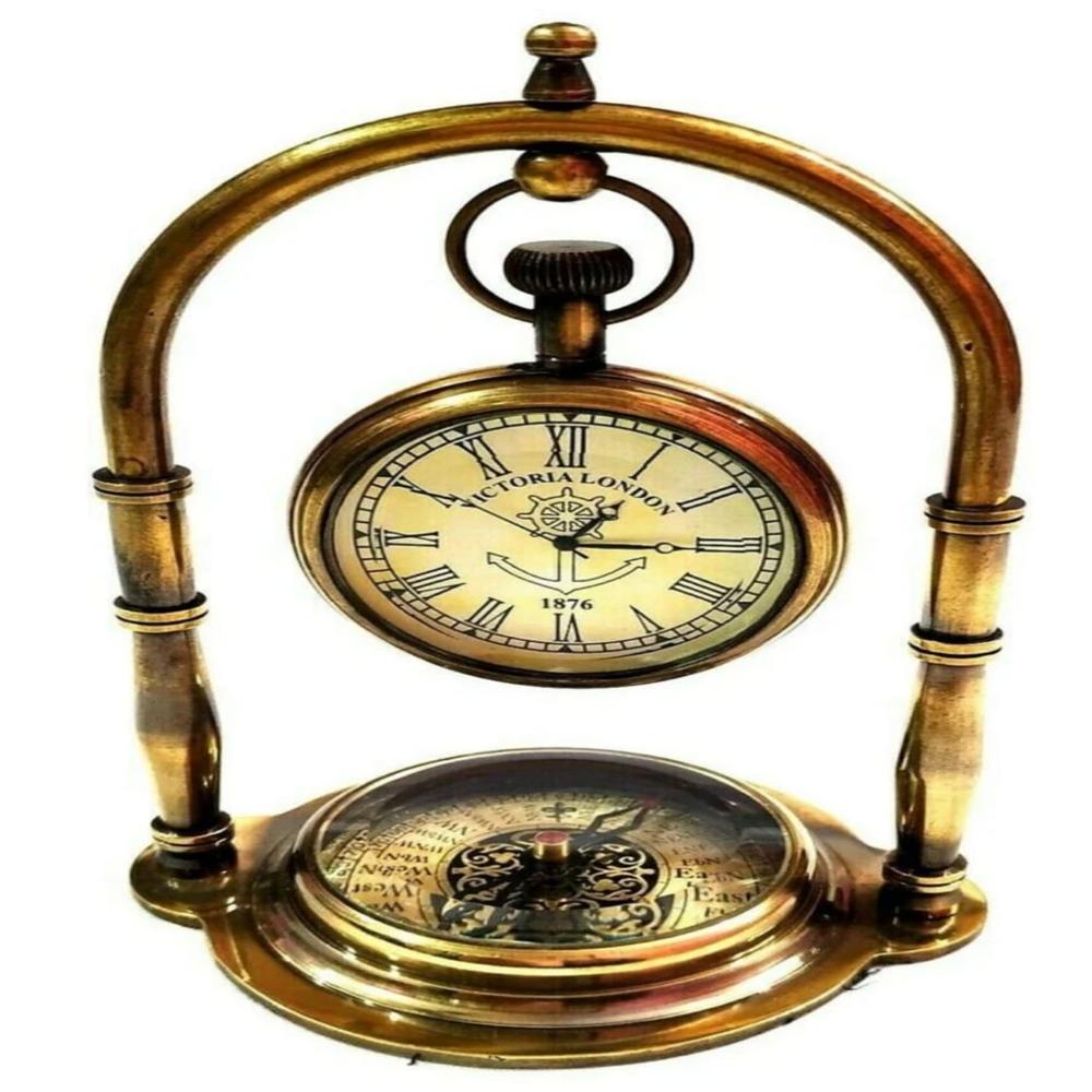 Brass Table Clock - Color: Golden