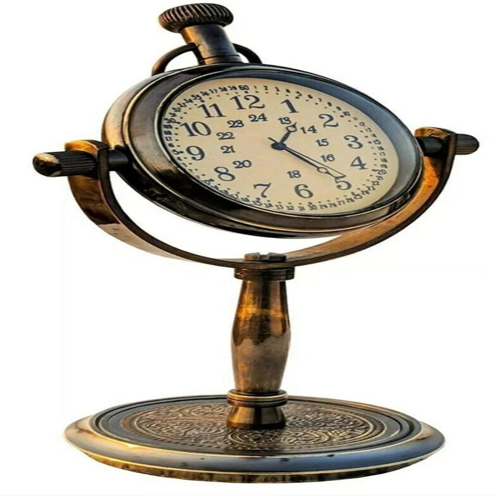 Brass Table Clock - Color: Golden