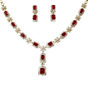 Indian Ruby Necklace Earrings For Export Gender: Women'S