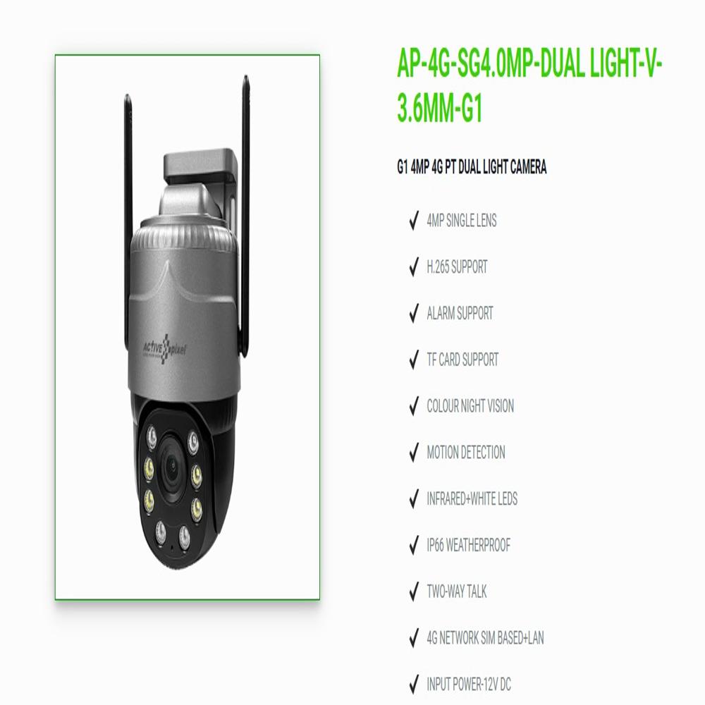 4G Solar Linkage camera 4mp G5 / W4 Active Pixel