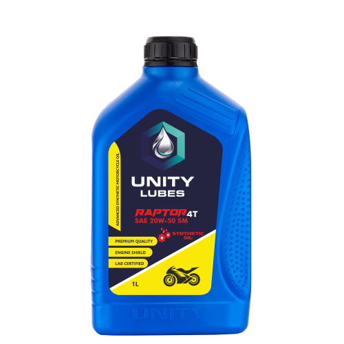 Unity Raptor 4T Sae 20W-50 Sm 1Ltr - Application: Motorcycle & Scooter Engines