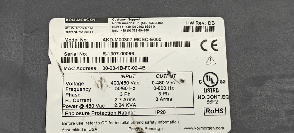 KOLLMORGEN AKD-M00307-MCEC-E000