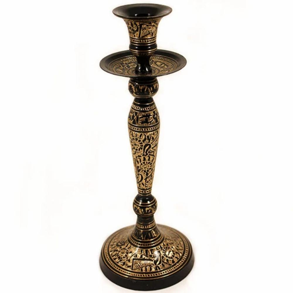 Brass Candle Stand - Color: Black