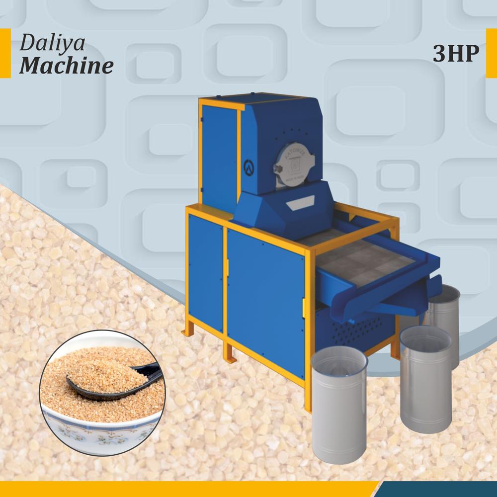 Aatomize 3 Hp Daliya Making Machine | Heavy Duty Double Chamber Broken Wheat Machine - Automation Grade: Semi Automatic