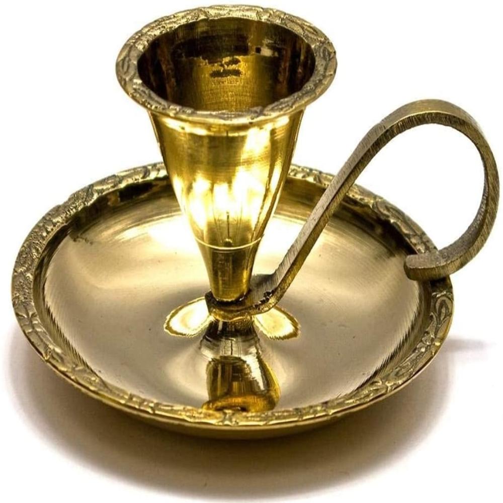 Brass Candle Stand - Color: Golden