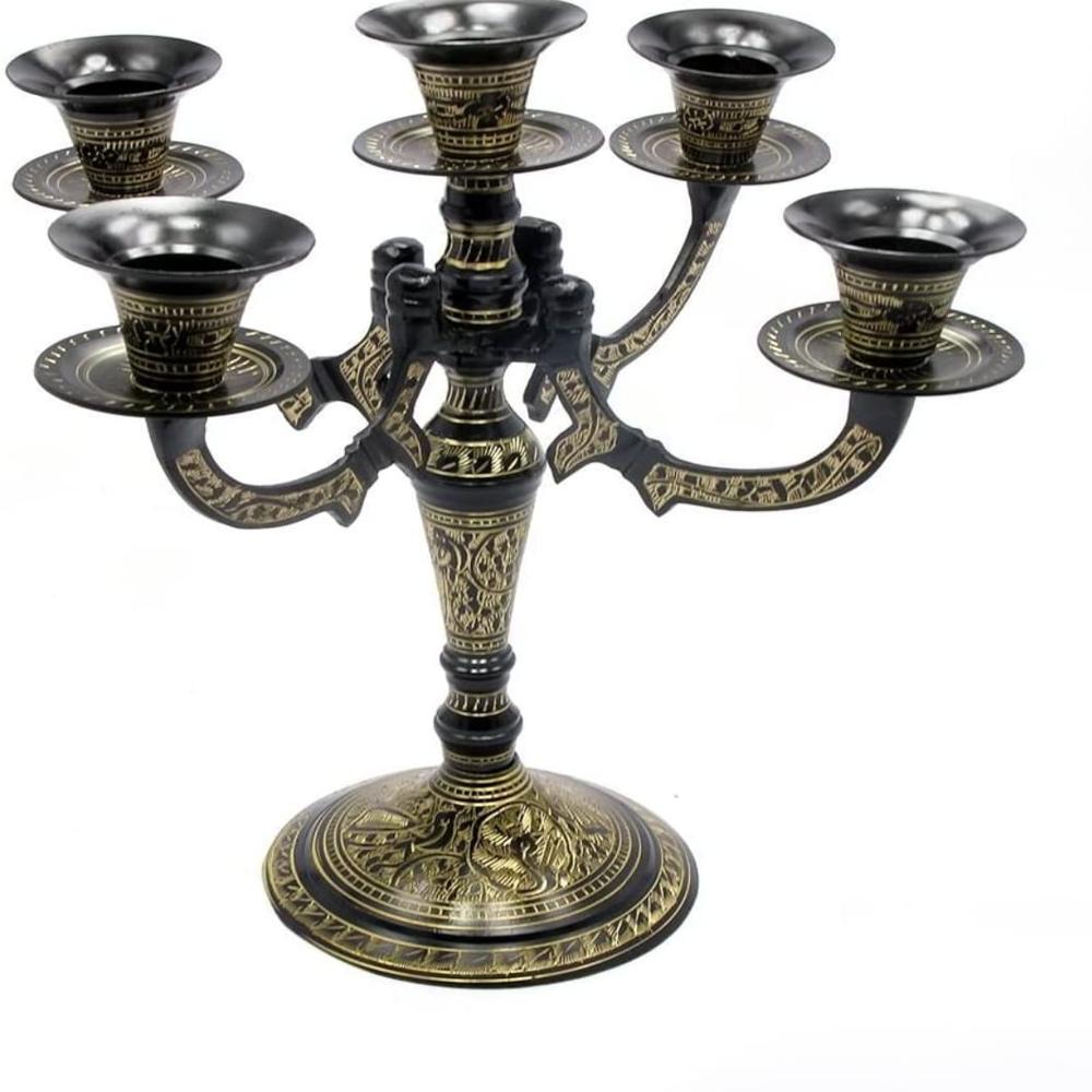 Brass Candle Stand - Color: Golden