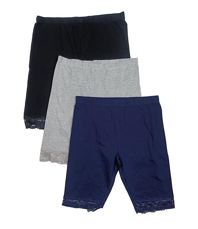 W13473 Ladies Stretch Lace Trim Cycling Shorts