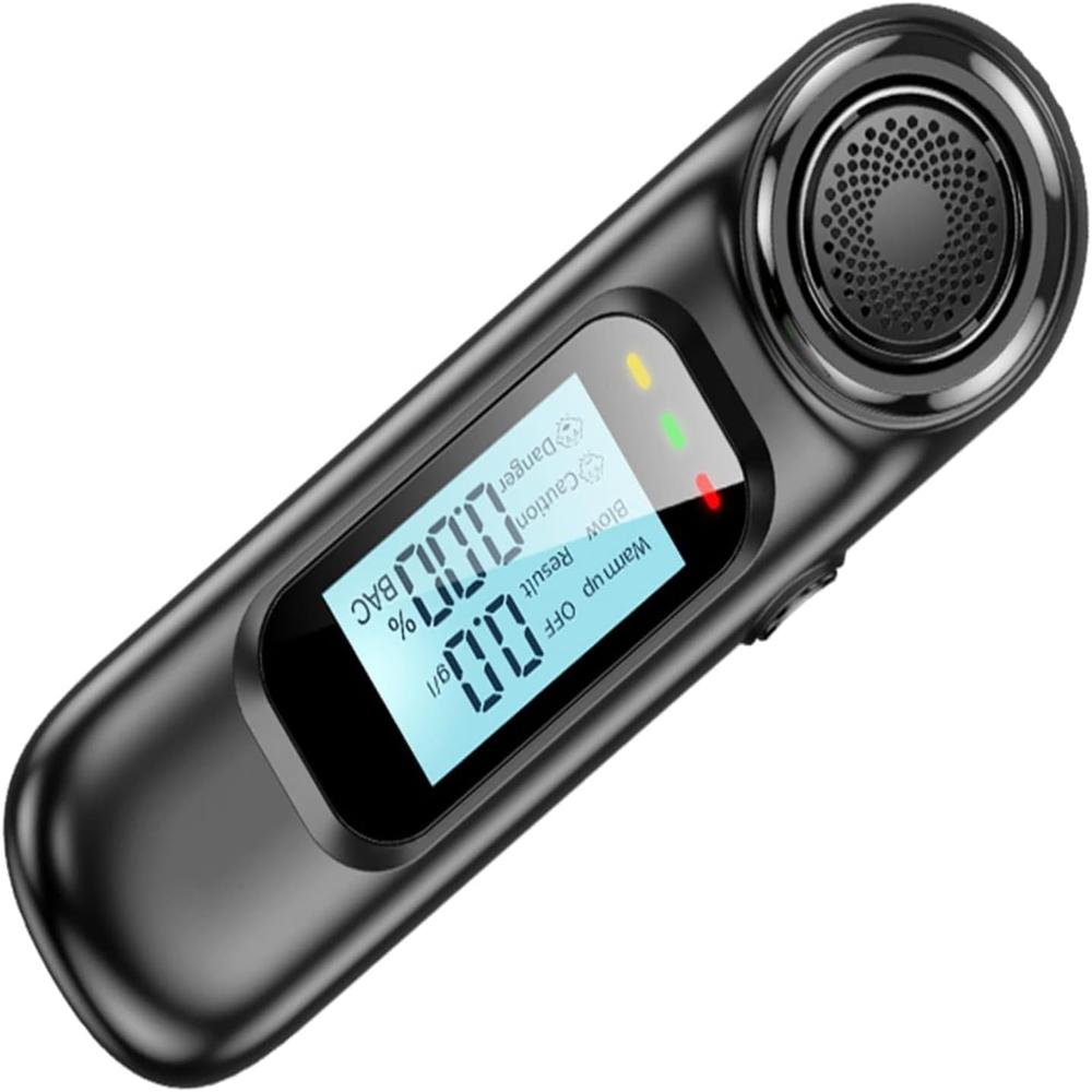 Real Instruments Alcohol Tester High Precision Breathalyzer Usb Rechargeable Lcd Display, At-21