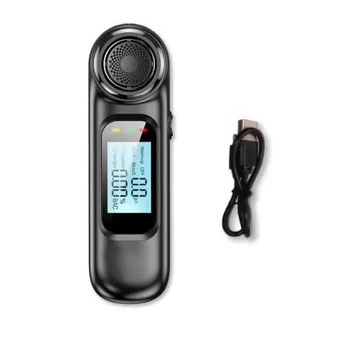Real Instruments Alcohol Tester High Precision Breathalyzer USB Rechargeable LCD Display, AT-21