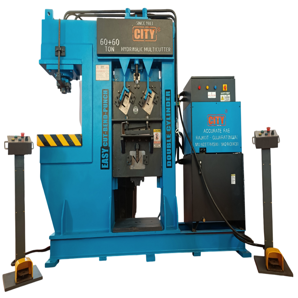 60 + 60 Ton Hydraulic Double Cylinder Multicutter - Accuracy: 1-2 Mm