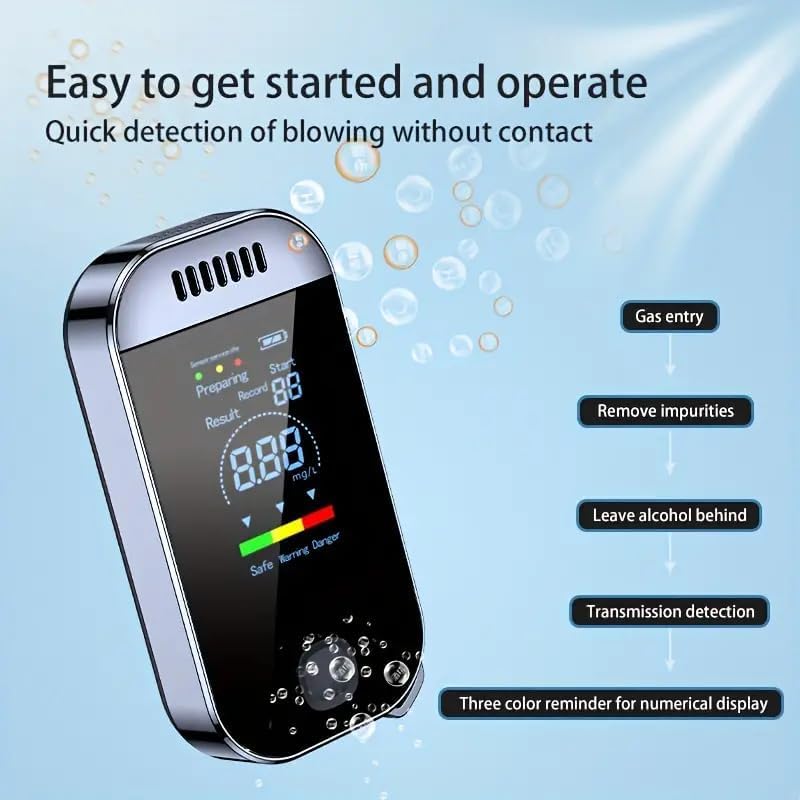 True Sense Alcohol Tester Breathalyzer Mr. Black Superior Accuracy Reliable & Sensitive, AT-28