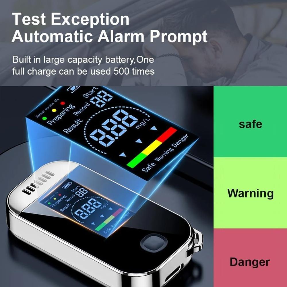 True Sense Alcohol Tester Breathalyzer Mr. Black Superior Accuracy Reliable & Sensitive, AT-28