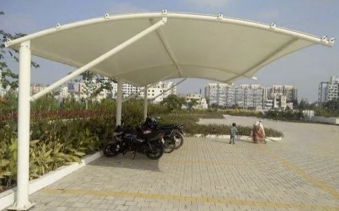 टेंसाइल बाइक पार्किंग शेड