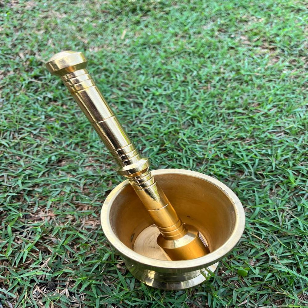 AJ113A-MORTOR AND PESTLE BRASS