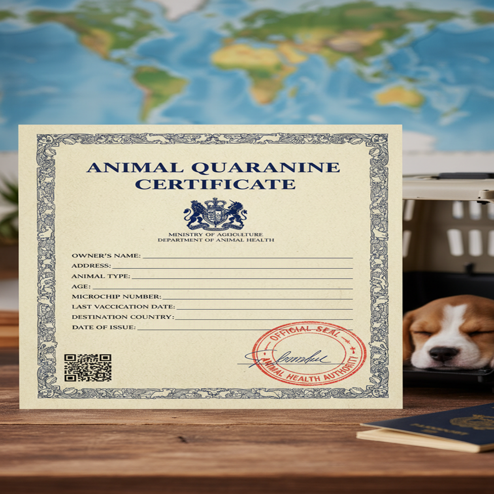 Animal Quarantine Certificate Solution