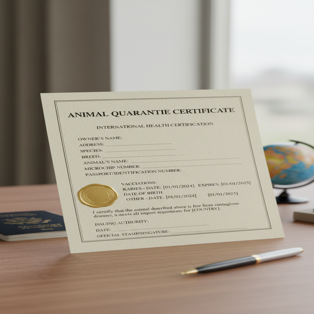 Animal Quarantine Certificate Solution