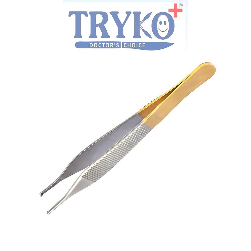 Adson Micro Dissecting Forceps Toothed Tc 5 Inch Brand TRYKO+
