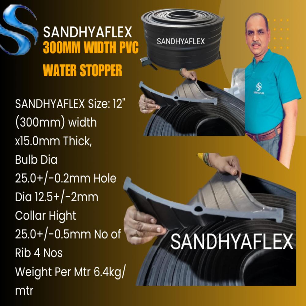 300x10mm Pvc Water Stopper - Color: Black