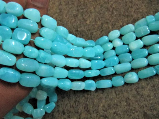 Natural Peruvian Opal Plain Smooth Nugget Tumbled Beads 10 to 20mm Strand 8 Inches Long