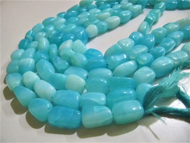 Natural Peruvian Opal Plain Smooth Nugget Tumbled Beads 10 to 20mm Strand 8 Inches Long