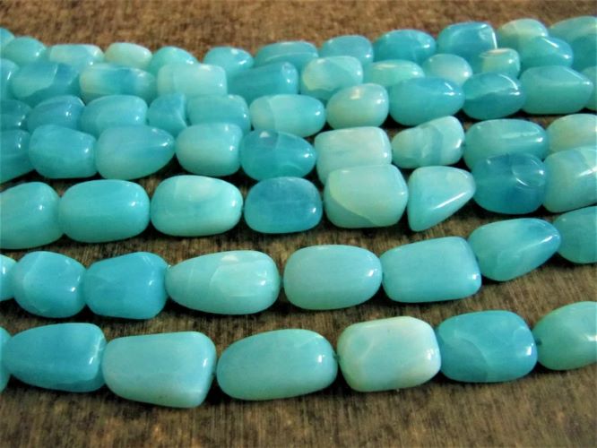 Natural Peruvian Opal Plain Smooth Nugget Tumbled Beads 10 to 20mm Strand 8 Inches Long