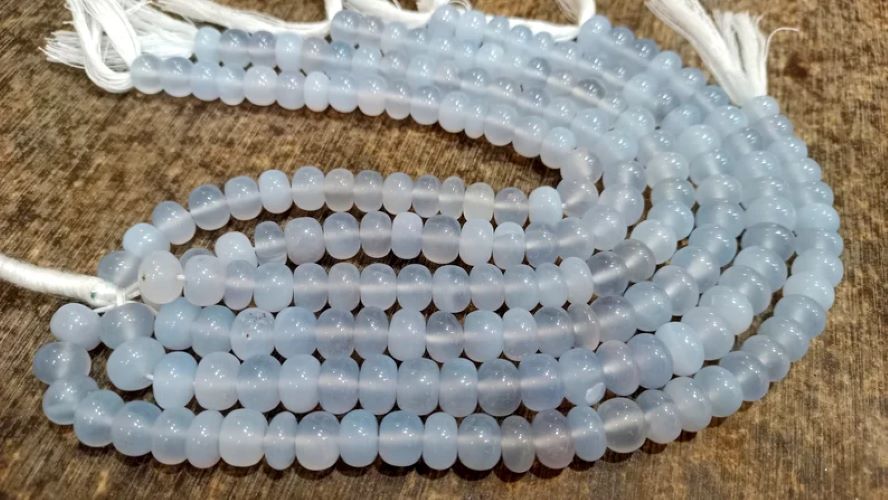 Natural Lavender chalcedony Rondelle Plain Smooth 9mm Beads sold Poer Strand 8 Inches Long