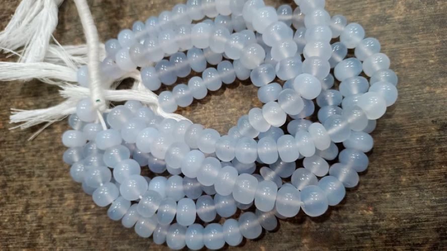 Natural Lavender chalcedony Rondelle Plain Smooth 9mm Beads sold Poer Strand 8 Inches Long