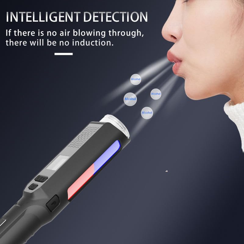 True Sense Mr. Black 07 Digital Alcohol Tester with LED Indicator Rechargeable Breath Analyzer, AT-36