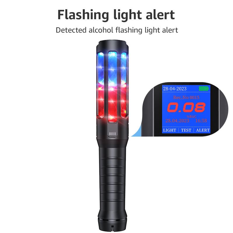 True Sense Mr. Black 07 Digital Alcohol Tester with LED Indicator Rechargeable Breath Analyzer, AT-36