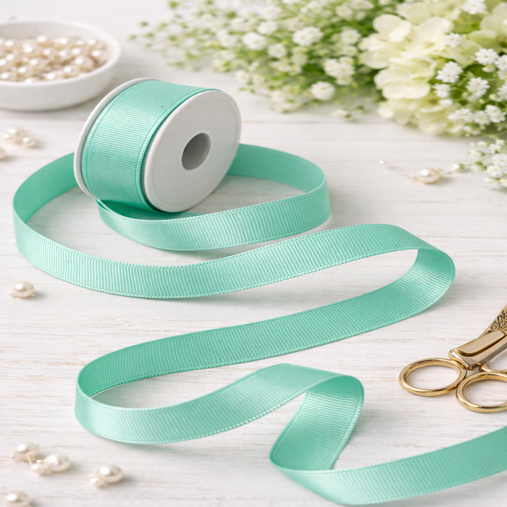 10mm mint green grosgrain ribbon