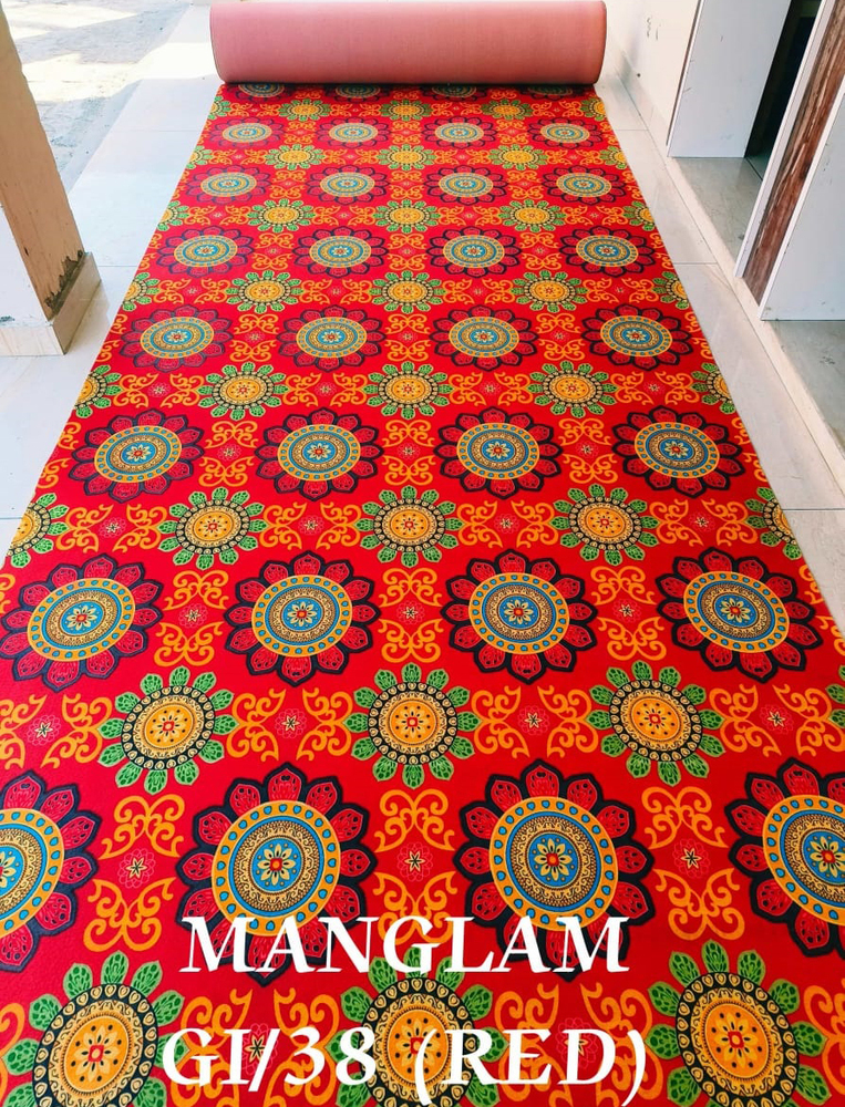 Manglam GI38 Red Printed Carpet