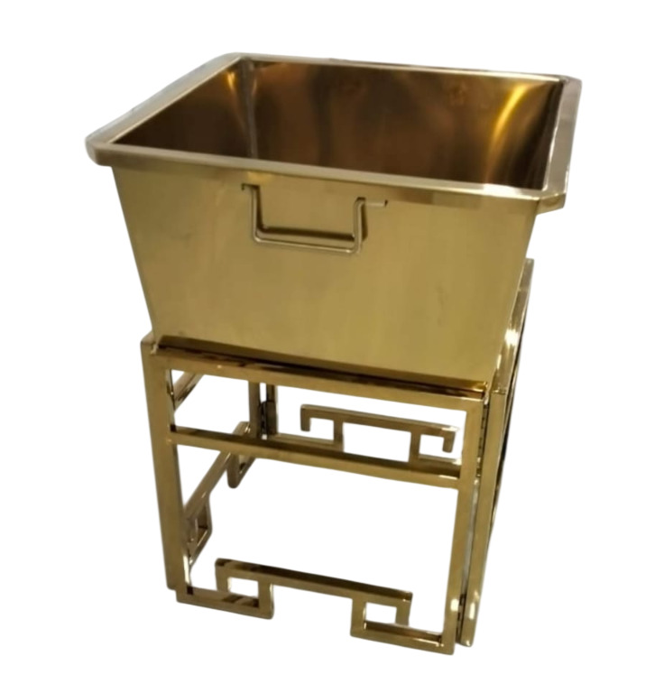 Golden Metallic Dustbin