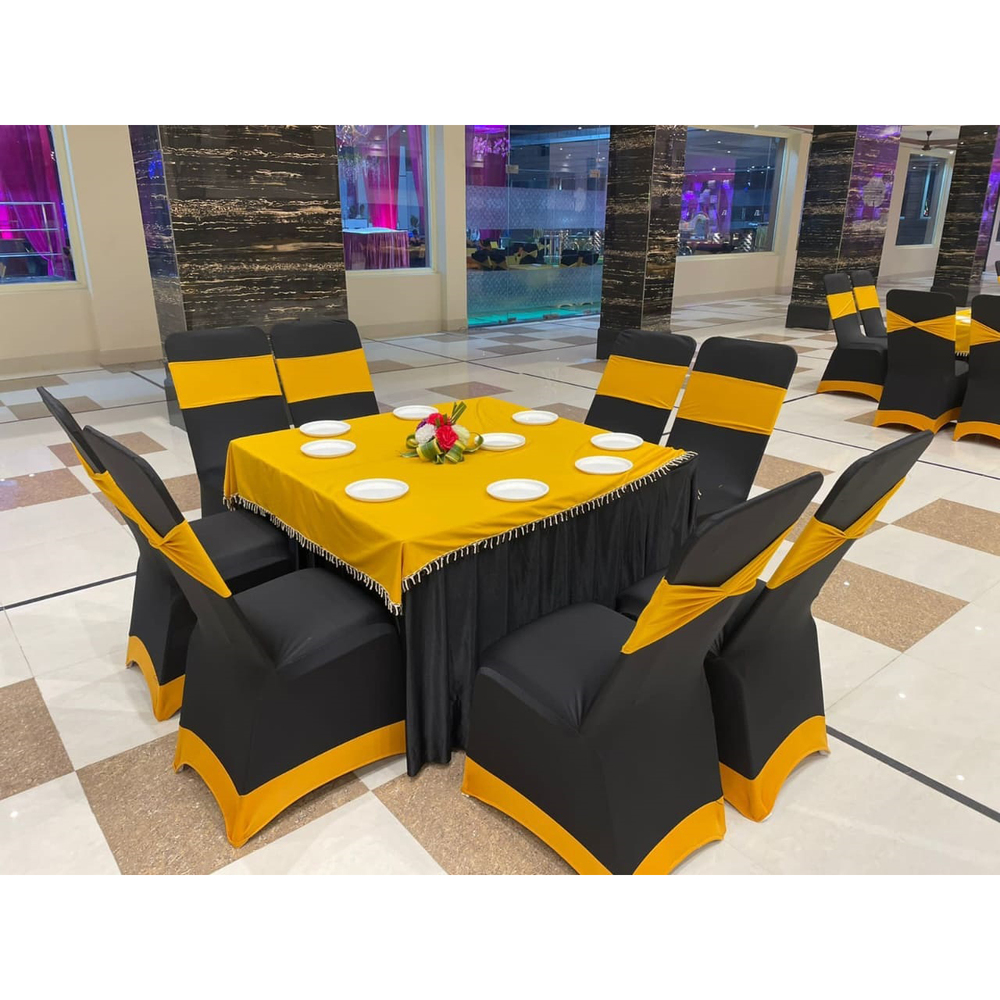 Black And Gold Tent Table And Chair Sets