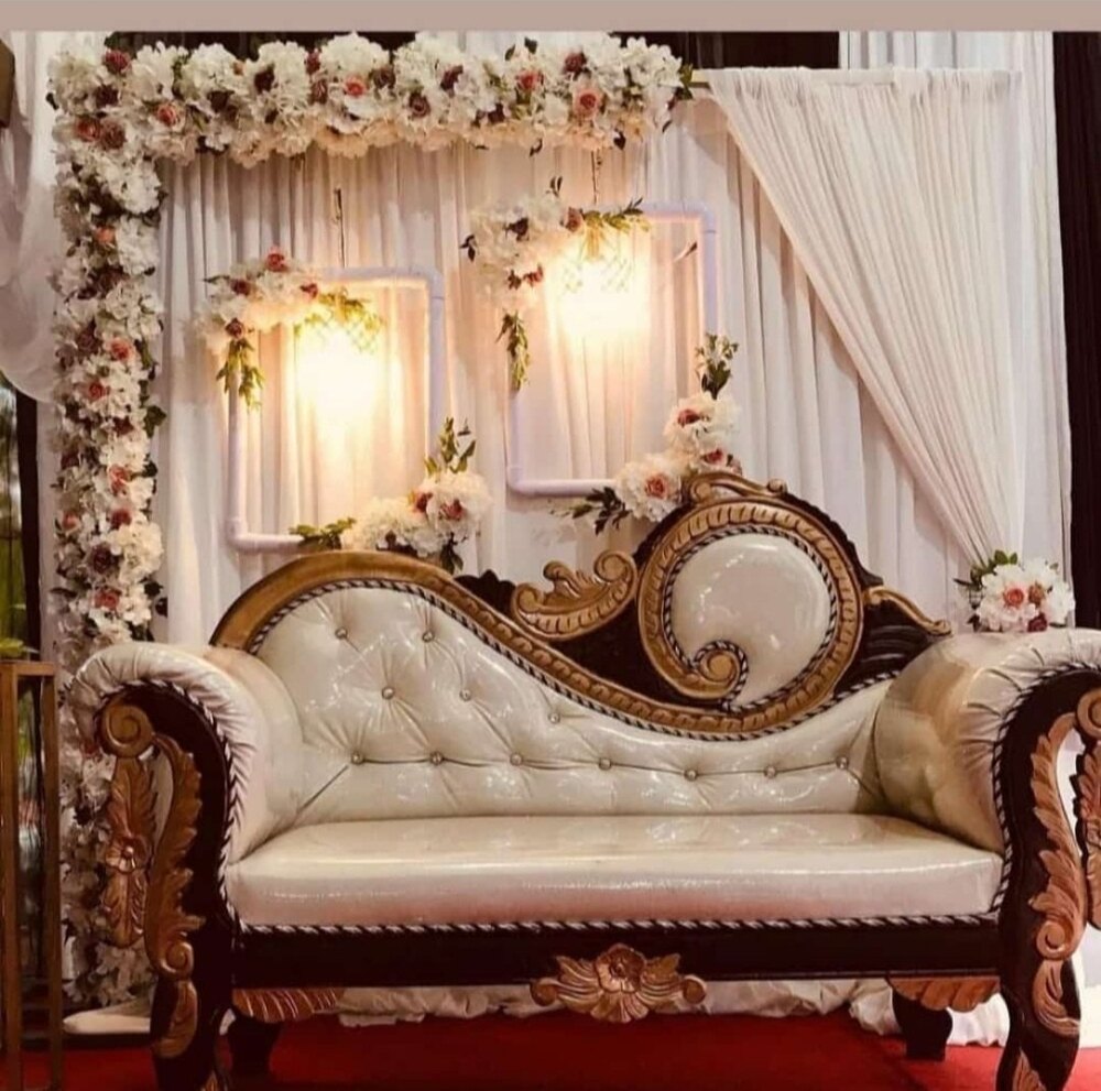 White And Gold Wedding Sofa