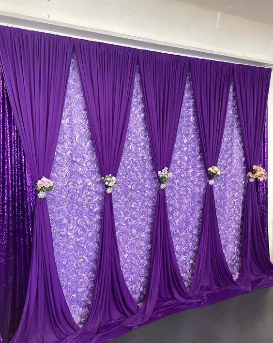 Purple Wedding Backdrop Tent Curtain