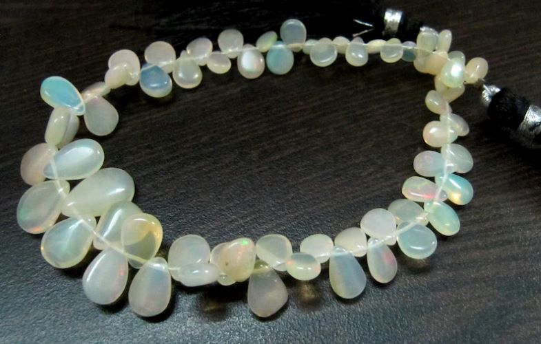 Natural Ethiopian Welo Opal Beads Size of Beads 4x5mm to 8x12mm Smooth Pear Drop Strand 8 inch Long