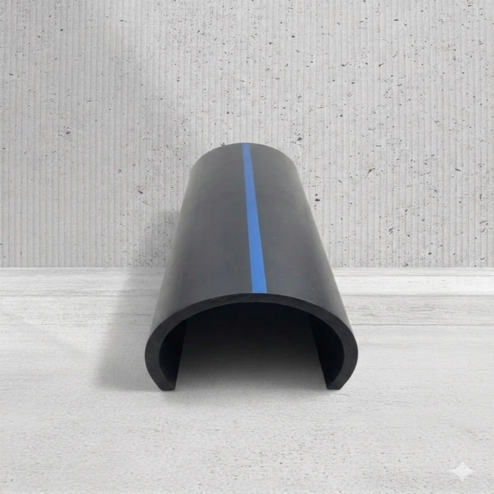 160MM HALF ROUND HIGH DENSITY POLYETHYLENE PIPE