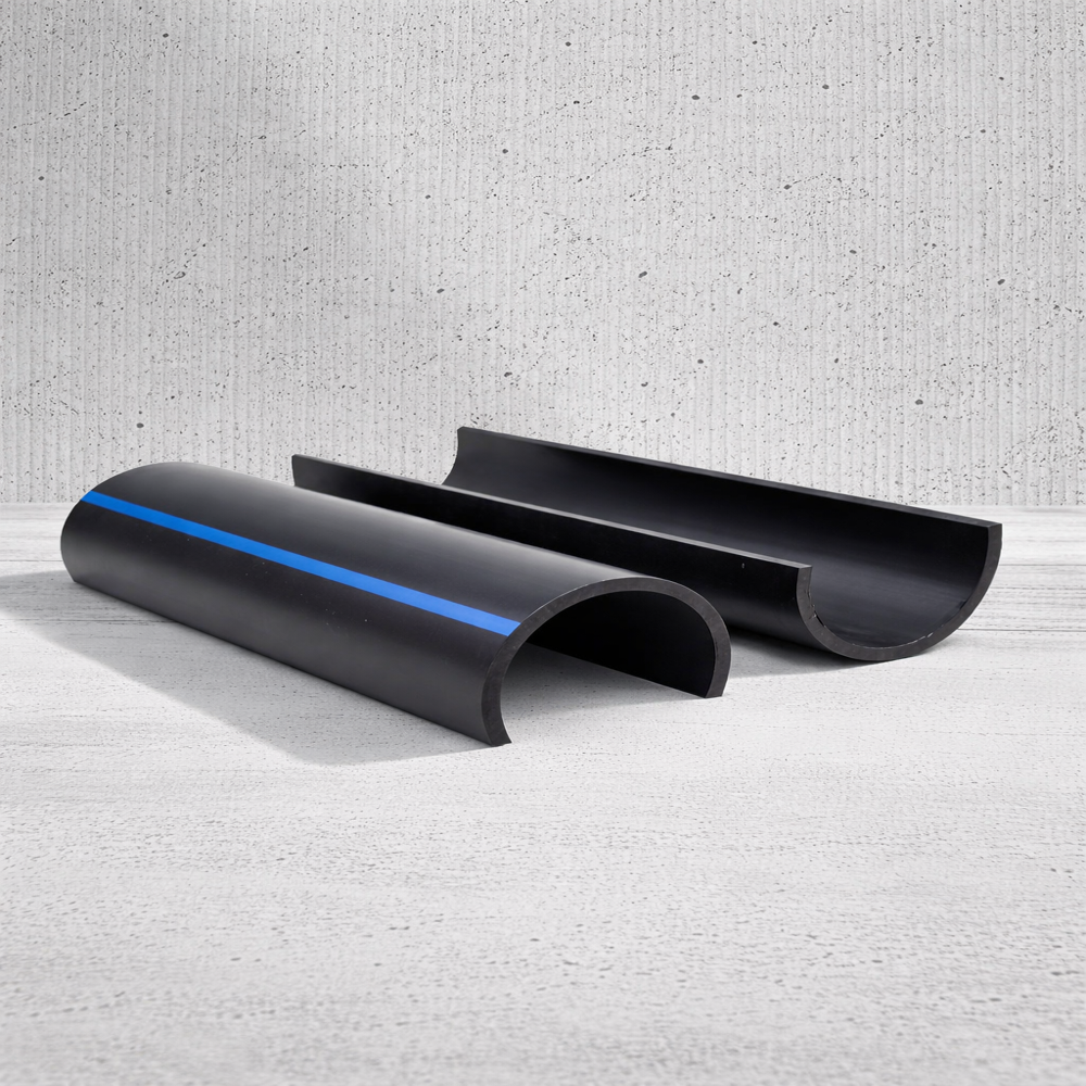 90MM HALF ROUND HIGH DENSITY POLYETHYLENE PIPE