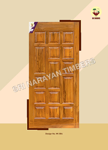 Hk-004 Teak Wood Door Series - Design: Panelled With Carved Design